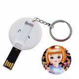 4GB Round Badge USB Flash Drives With Key Chain